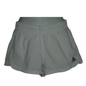 Adidas Shorts Aeroready White Sporty Workout Gym Short Striped Logo Running Sz S